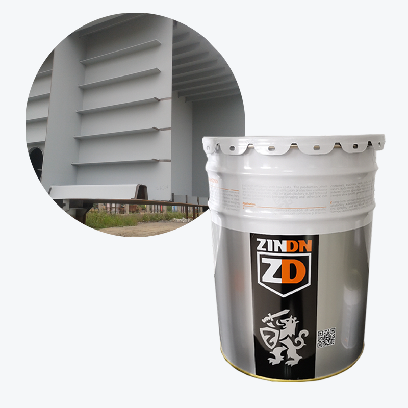 Un singolo componente ad alto contenuto di zinco ed effetto argento, utilizzato da strato singolo o finitura con zincatura a freddo Zindn