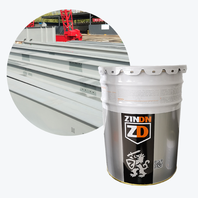 Un singolo componente ad alto contenuto di zinco ed effetto argento, utilizzato da strato singolo o finitura con zincatura a freddo Zindn